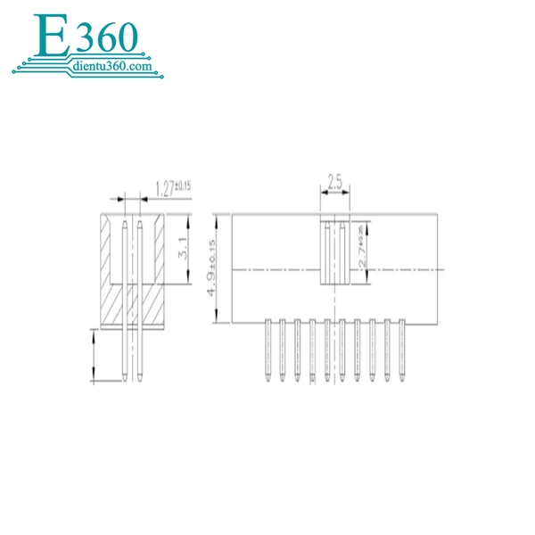 HEADER 4P XH1.25/1.27-4P ĐỰC THẲNG (10PCS) Điện Tử 360(E360)