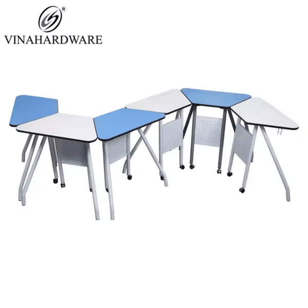 Bàn Xếp Học Sinh Di Động Hình Thang VinaHardware - Nội Thất Trường Học Gấp Gọn