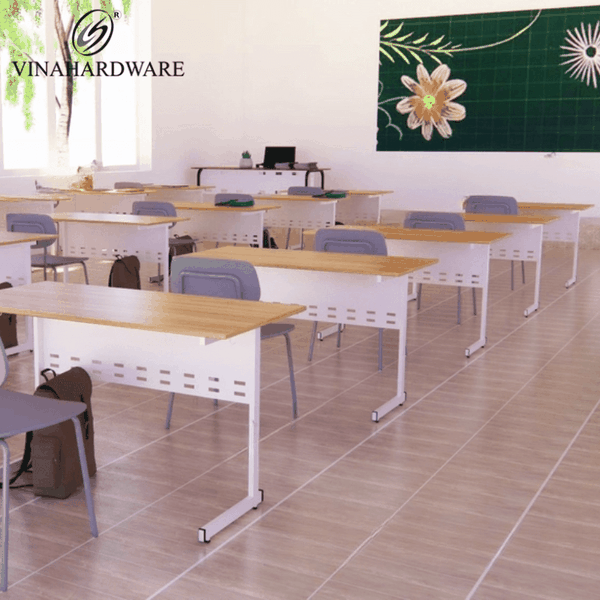 Bàn Giáo Viên, Bàn Học Sinh Xếp Gọn Vinahardware Kèm Yếm Che - Nội Thất Trường Học Thông Minh