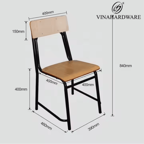 Ghế Học Sinh Lưng Tựa Gỗ Có Thể Xếp Chồng Vinahardware Nội Thất Trường Học Cao Cấp