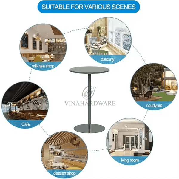 Bàn Bar Tròn Cao 1050cm Mặt Bàn Thép Sơn Tĩnh Điện Vinahardware