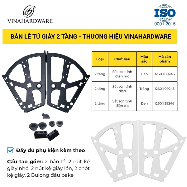 Bản lề tủ giày sắt 2 tầng 1260.1.09246
