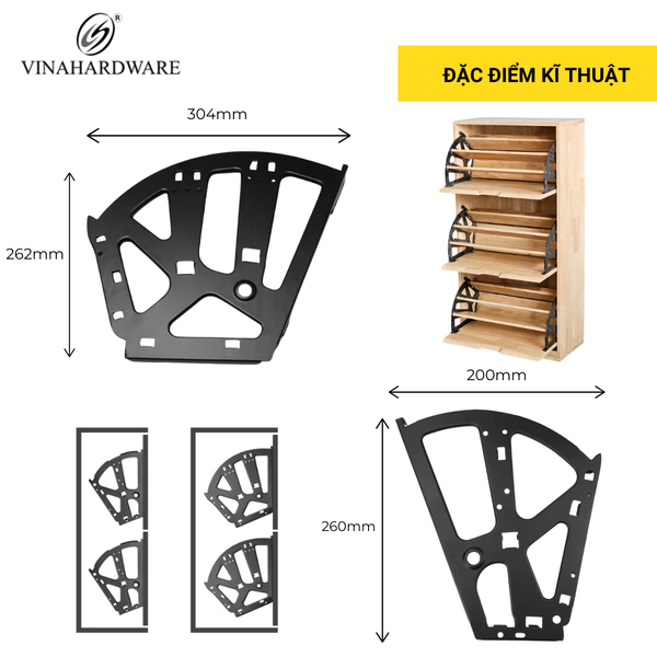 Bản lề tủ giày sắt 2 tầng 1260.1.09246