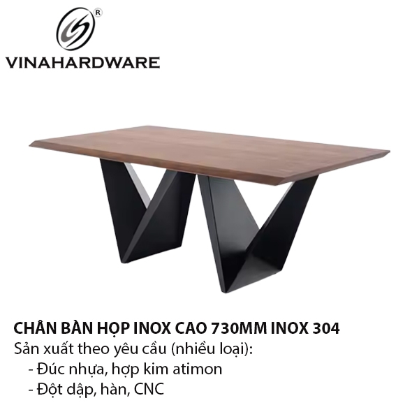 Chân bàn inox 304 Vinahardware, khung bàn inox, dày 1.0 ly (1080x310x730) - 2301.1.90803