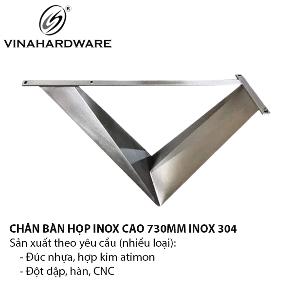 Chân bàn inox 304 Vinahardware, khung bàn inox, dày 1.0 ly (1080x310x730) - 2301.1.90803