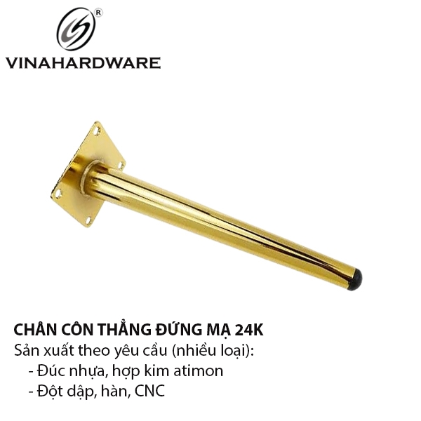 Chân sofa côn thẳng mạ 24K