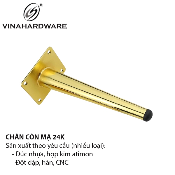 Chân sofa côn nghiêng mạ 24K
