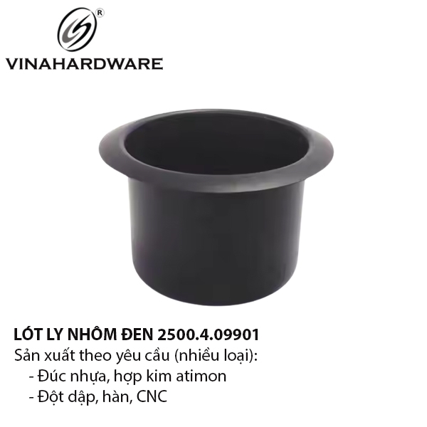 Đế nhôm giữ ly màu đen 2500.4.09901