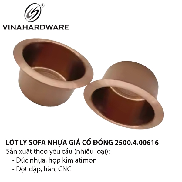 Đế nhựa giữ ly sofa đồng giả cổ 2500.4.00616