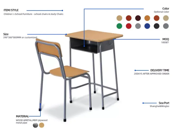 Bàn Học Gỗ Phong Cách Cổ Điển Vinahardware Nội Thất Trường Học Giá Tốt