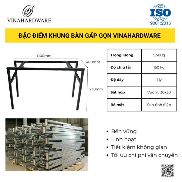 Khung Bàn Gấp Xếp Gọn – Mã 2300.1.11026 | Vinahardware