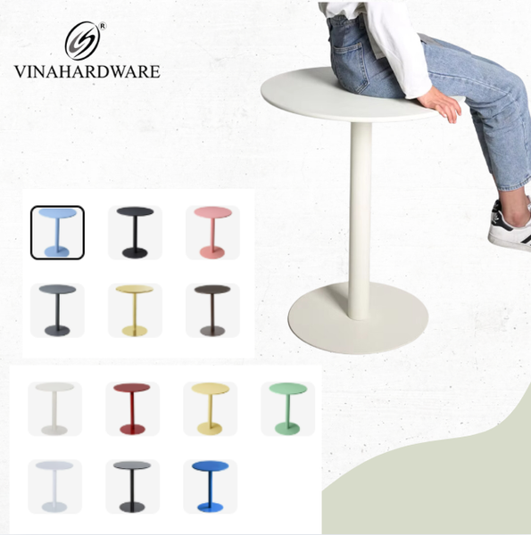 Bàn Café Tròn Mặt Sắt Sơn Tĩnh Điện 2 Lớp Vinahardware