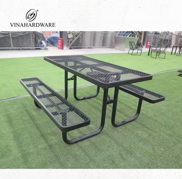 Bàn Lưới Thép Liền Ghế Picnic Ngoài Trời Vinahardware