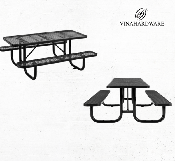 Bàn Lưới Thép Liền Ghế Picnic Ngoài Trời Vinahardware