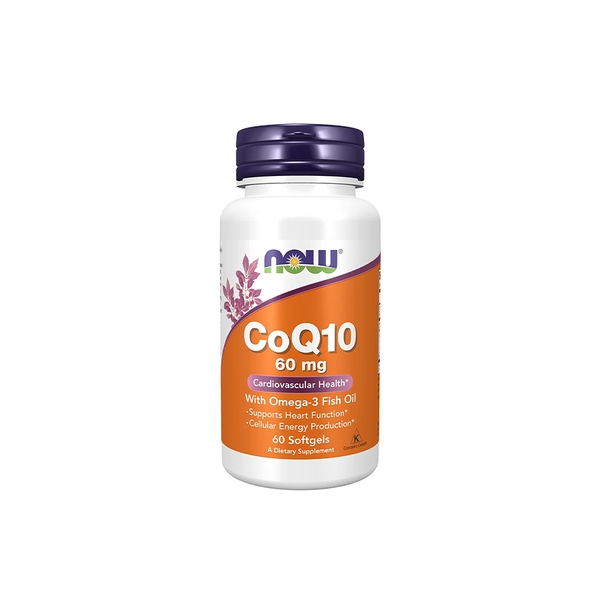 NOW CoQ10 60 mg with Omega 3 Fish Oil, Cardiovascular Health