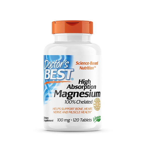 Doctor's Best High Absorption Magnesium, 120 Tablets
