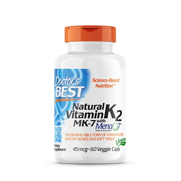 Doctor's Best Natural Vitamin K2 with MenaQ7 45mcg, 60 Veggie Caps