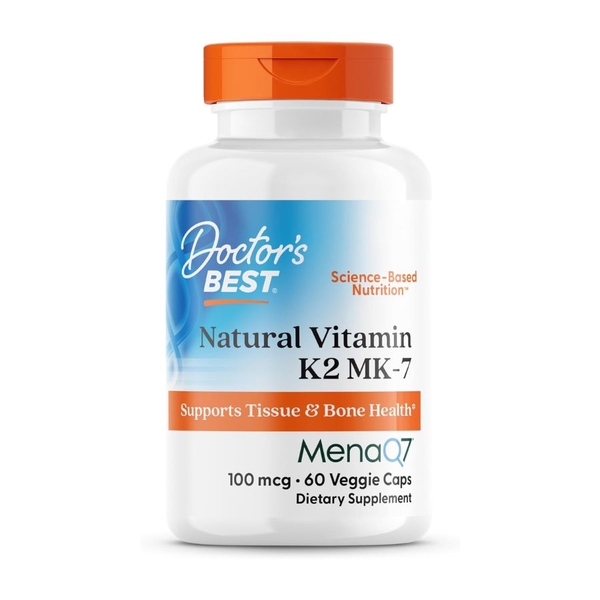 Doctor's Best Natural Vitamin K2 MK-7 with MenaQ7, 100 mcg (60 Veggie Caps)