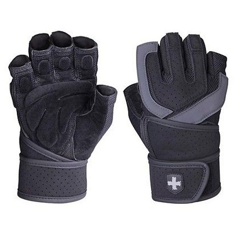 thumbnail image 2 of Harbinger Training Grip Gloves (126053) – Charcoal/Black, XX-Large, 3/4 Finger Design For Men & Women 2 of 4
