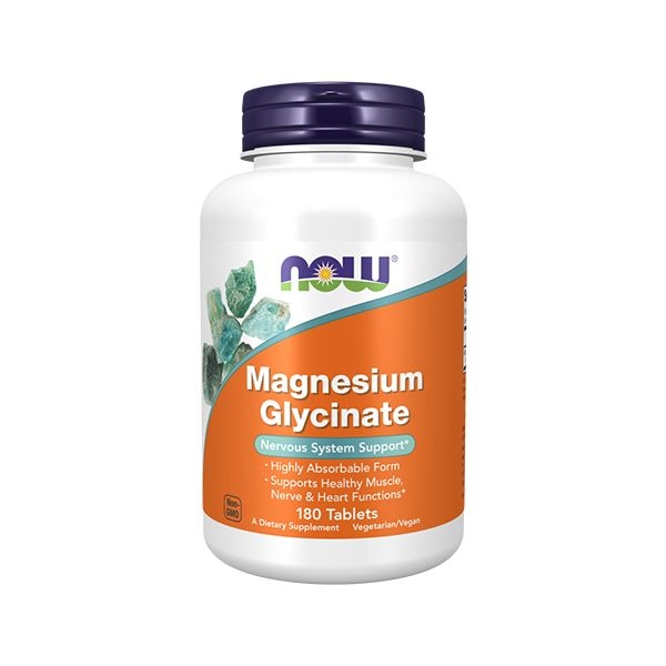 NOW Magnesium Glycinate 200 mg with TRAACS, 180 Tablets