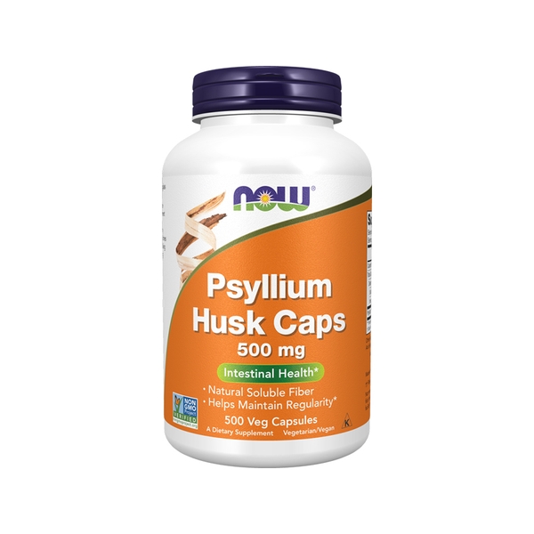 Chất xơ dạng viên Now Psyllium Husk Caps, 500mg (500 Capsules)