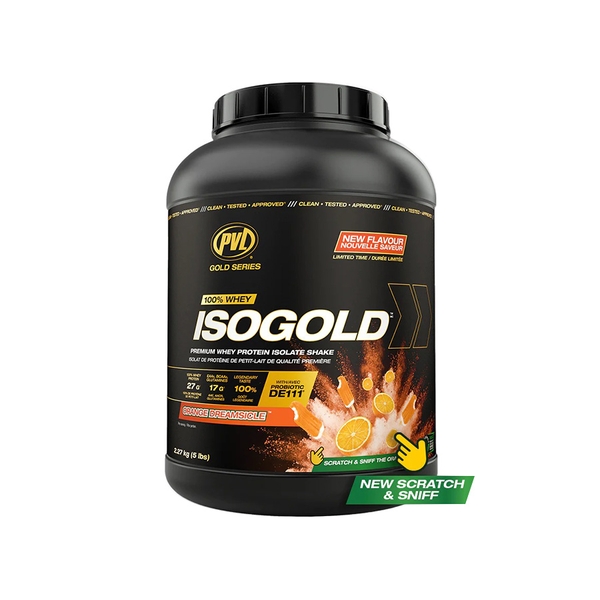 PVL ISO Gold - Premium Whey Protein With Probiotic, 5 Lbs (2.27kg)