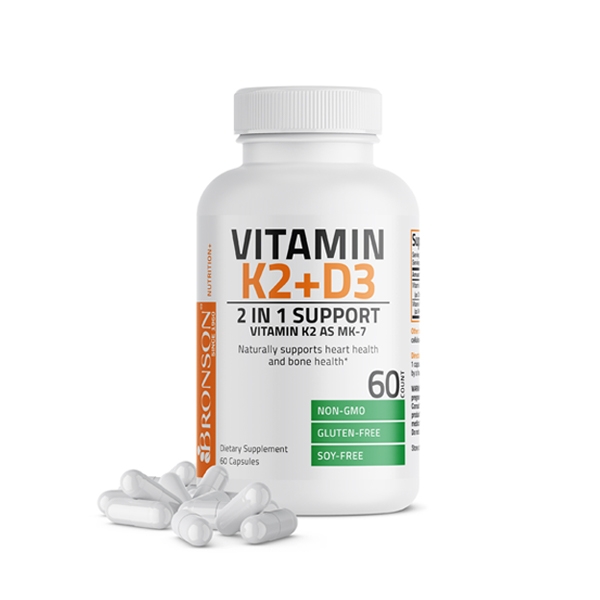 Tìm kiếm thông tin về tác dụng và công dụng của Vitamin K2 và D3 của sản phẩm Bronson?