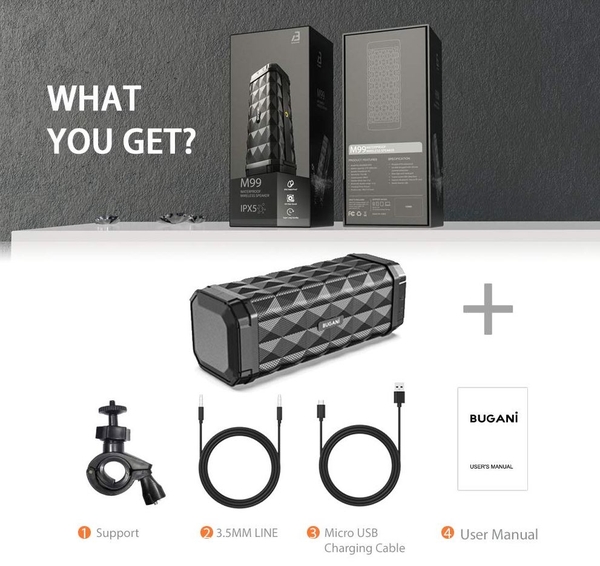 Loa bluetooth cao cấp BUNAGI M99 âm bass siêu căng có hỗ trợ AUX và ...
