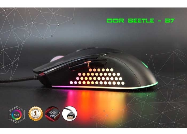 [Gaming Mouse] Chuột chuyên Game cao cấp GIZA B7 Dor Beetle, Led RGB, DPI  4000, BH 2 năm (Đen) - Nhất Tín Computer