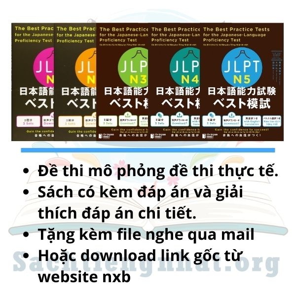 FREESHIP Trọn bộ JLPT N1-2-3-4-5 Nihongo Nouryoku shiken Besuto Moshi