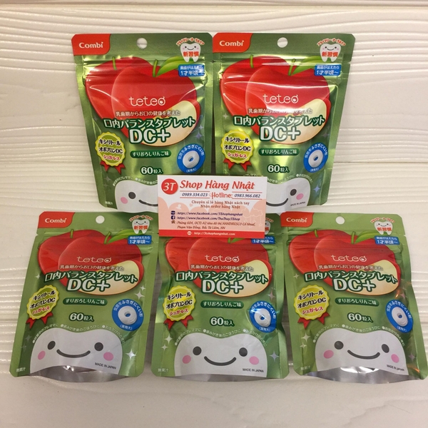 Kẹo chống sâu răng Combi teteo vị táo Nhật Bản