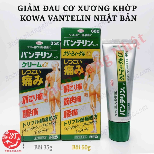 Kem bôi giảm đau xương khớp Vantelin Kowa α alpha Nhật Bản