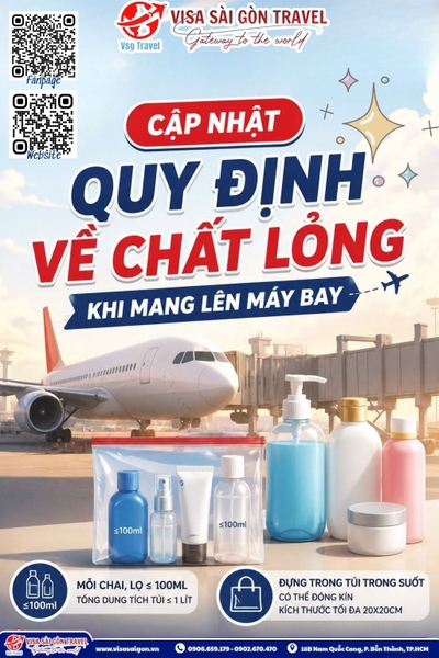 MANG CHẤT LỎNG LÊN MÁY BAY: TƯỞNG DỄ NHƯNG RẤT NHIỀU NGUỜI TRẢI ĐỜI Ở CỬA AN NINH!