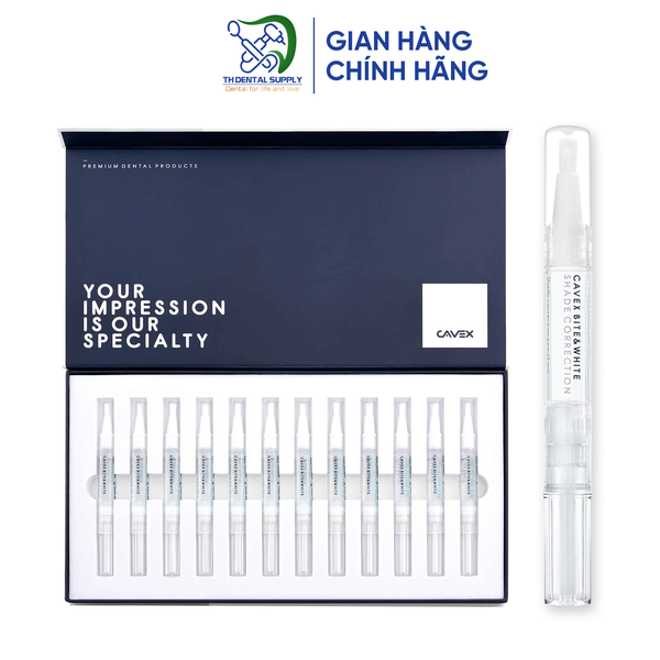 Tẩy trắng răng tại ghế Cavex Bite&White Shade Correction Pen Bulk Pack. KIT cho 12 bệnh nhân