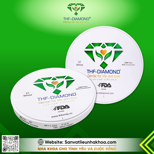 Phôi sứ THF-DIAMOND ST WHITE đơn lớp màu trắng