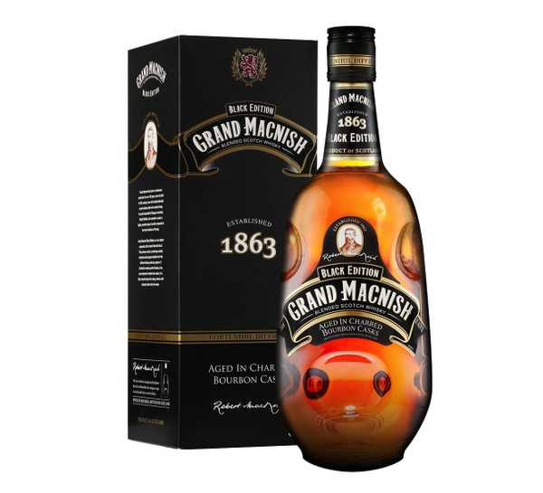 Whisky Grand Macnish Black Edition vị khói Scotland 700ml 40%