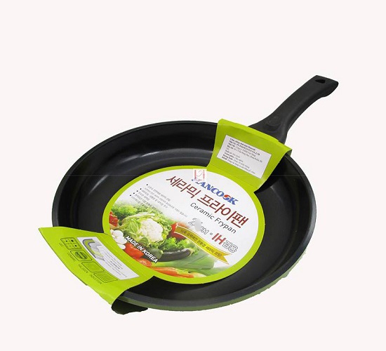 Chảo gốm chống dính nông lòng đáy từ Hancook Hàn Quốc 30cm