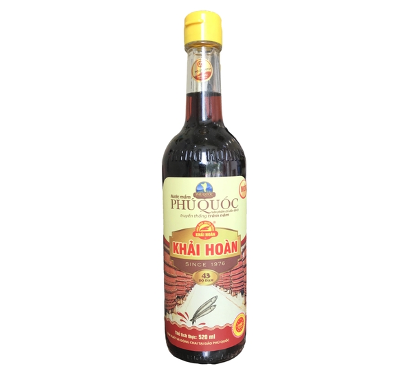 Nước mắm Phú Quốc Khải Hoàn chai 520ml 43° đạm