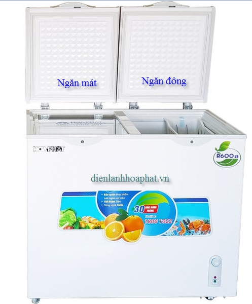 Tủ đông Hòa Phát 210l ,2 ngăn đông và mát.