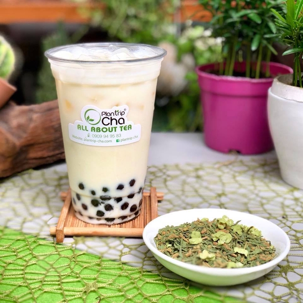 Trà Sữa Gạo Rang Genmaicha Trân Châu Đen by Plantrip Cha