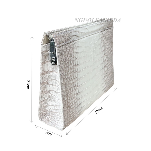 kích thước clutch da cá sấu nam