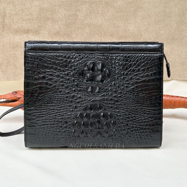 clutch cầm tay nam da cá sấu 
