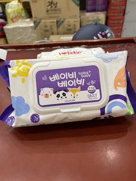 Khăn Giấy Ướt Hàn Quốc I Love Bebe- 120 tờ