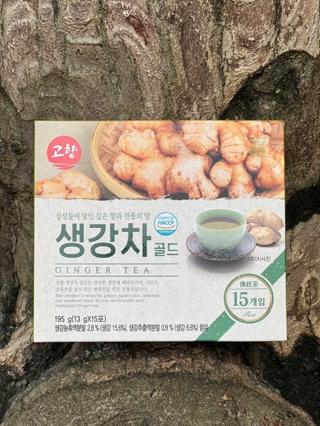 Trà Gừng Ginger Tea 100% Organic Hàn Quốc- hộp 15 gói