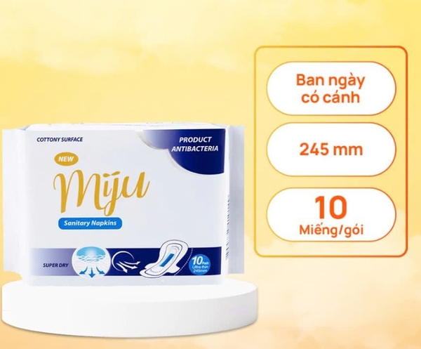 Băng Vệ Sinh Miju Ban Ngày Có Cánh 245mm- 10 miếng