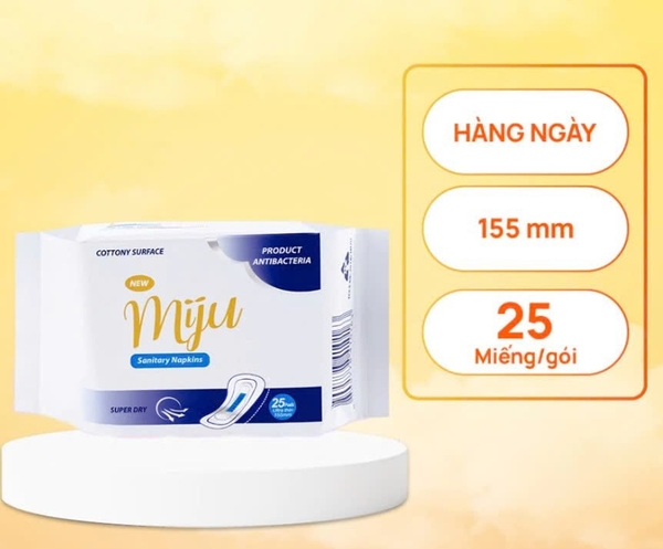 Băng Vệ Sinh Miju Hàng Ngày 155mm- 25 miếng