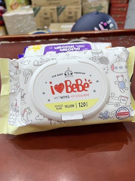 Khăn Giấy Ướt I Love BEBE 120 Tờ Hàn Quốc