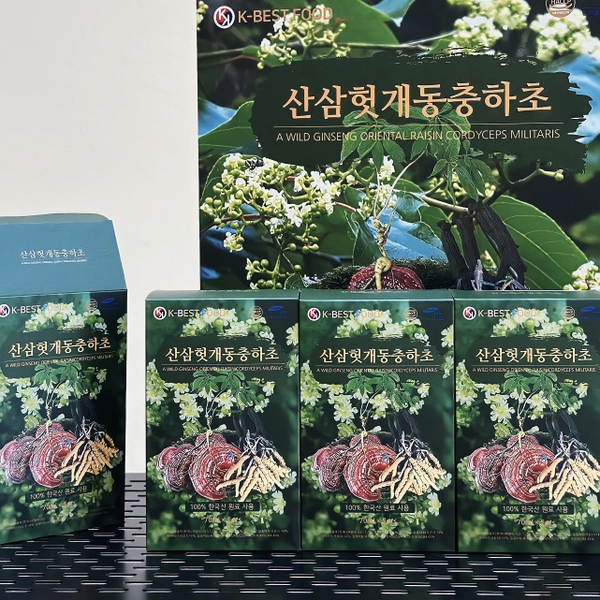 Nước Bổ Gan Giải Rượu Sâm Núi - Đông Trùng Hạ Thảo K-BEST (70ml*30 gói)