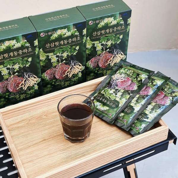 Nước Bổ Gan Giải Rượu Sâm Núi - Đông Trùng Hạ Thảo K-BEST (70ml*30 gói)