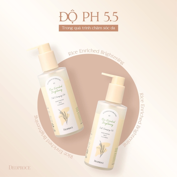 Sữa Rửa Mặt Deoproce Rice Chiết Xuất Từ Gạo (200ml) Kangnam Mart